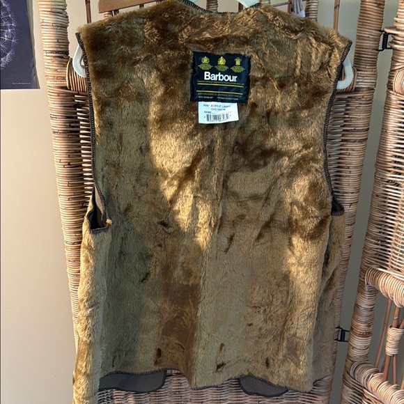 Barbour Tan Faux Fur Gilet - Picture 2 of 7